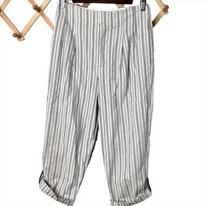 Alice + Olivia Striped Capri Short Pants Leather Accent Size 2
